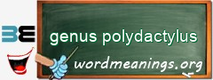 WordMeaning blackboard for genus polydactylus